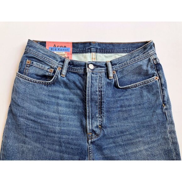 Acne Studios Log Mid Blue Jeans Size 26 Loose Fitting - Picture 5 of 9